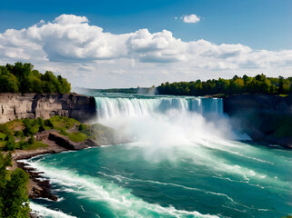 Fototapeta premium 캐나다 나이아가라 폭포 풍경, Niagara Falls, Canada