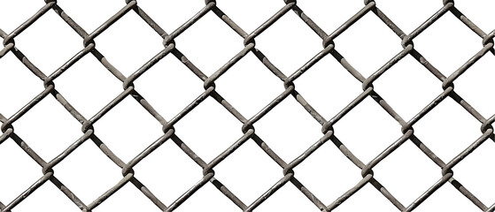 Fototapeta premium A chain link fence with a white background