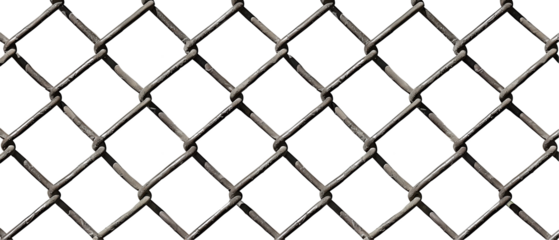 A chain link fence with a white background