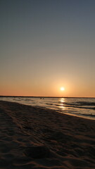 Evening view/sunset seen from the seaside (copy space)