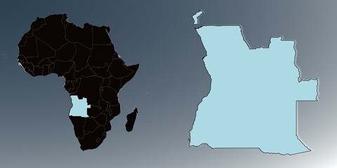 Angola map in Africa
