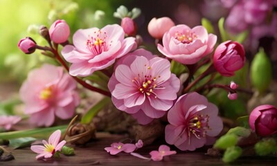 Fototapeta premium pink and white flowers