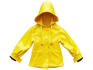 A yellow raincoat with a hood