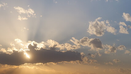 the sun hidden in the clouds