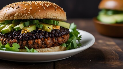 hamburger on a plate