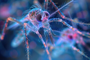 Microscopy images of malaria parasites within blood cells, featuring Plasmodium falciparum and Plasmodium vivax, essential for medical research and diagnosis in health-related publications and studies