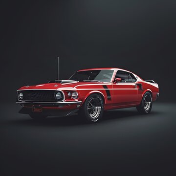 Mustang Boss 1969 Red nigth