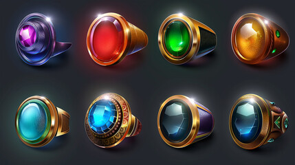 Asset of Magic ring for mobile game or slot game icons, Illustration