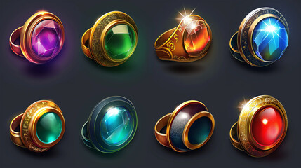 Asset of Magic ring for mobile game or slot game icons, Illustration