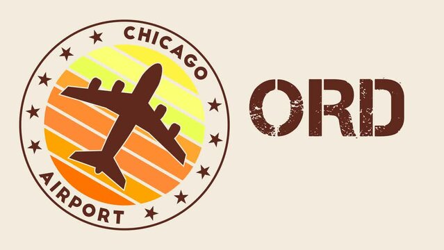 Chicago O'Hare Airport intro video. Chicago airport information animation. Authentic 4K video.