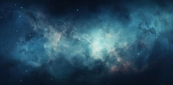 blue galaxy background with stars and planets in the space
