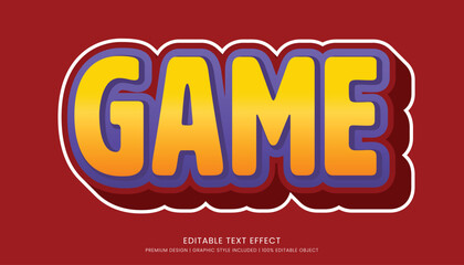 3d text effect video game style editable template