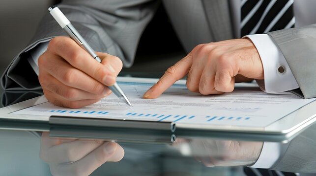 Business plan Executive Summary Executive Summary Professional reviewing an executive summary on a sleek tablet