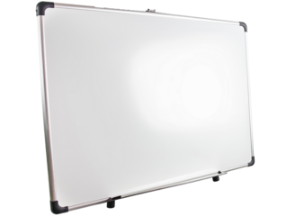 A white board with a black frame