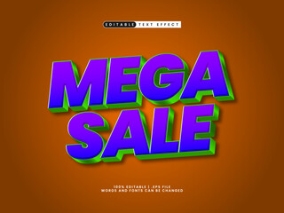 mega sale editable text effect in sale and discount text style
