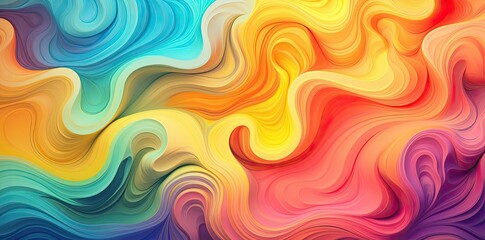groovy background with a lot of colorful shapes and lines