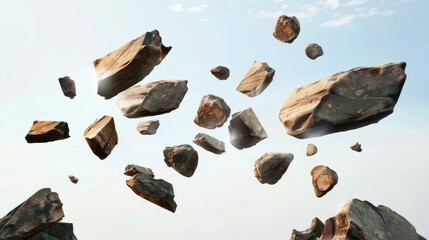 Fototapeta premium Floating Rocks Against Sky