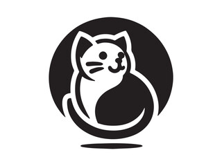 Cat head icon. Silhouette simple. Flat style. Cartoon cat face. Logo design template. Vector illustration Animal Logotype concept. 