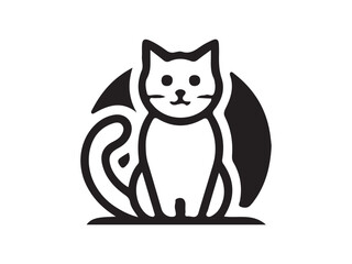 Cat head icon. Silhouette simple. Flat style. Cartoon cat face. Logo design template. Vector illustration Animal Logotype concept. 