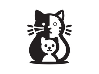 Fototapeta premium black cat cartoon