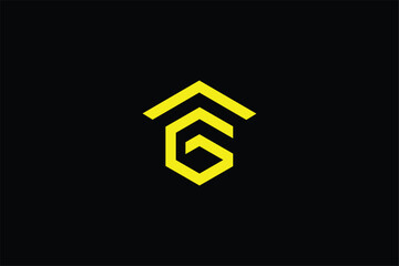 Naklejka premium G letter modern iconic real estate business logo, letter G home icon corporate logo, letter G home roof abstract logo icon symbol, letter G triangle arrow logo
