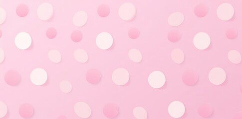 pink polka dot background with a white circle on a pink wall