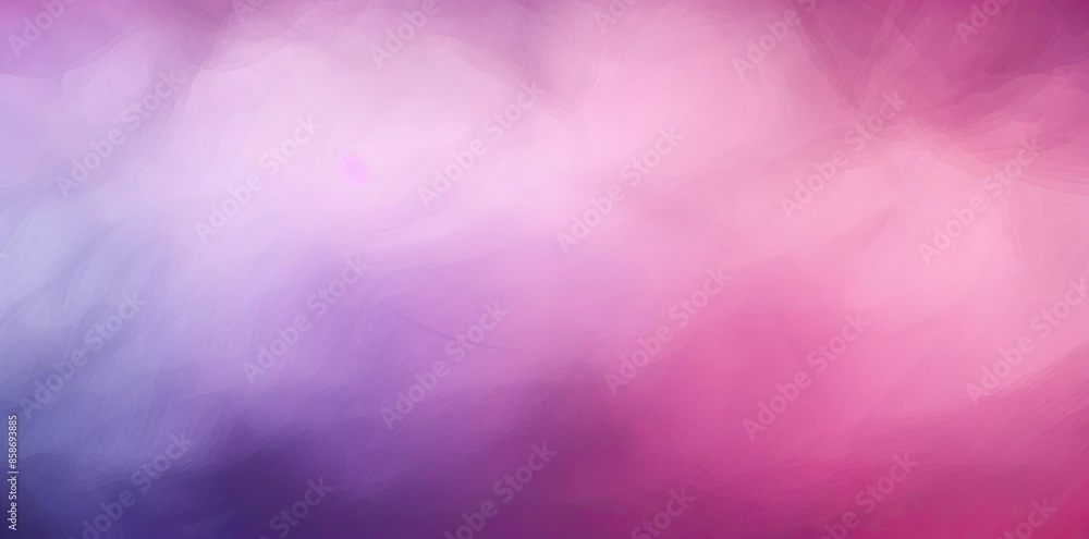 Poster purple and pink background with a blurry tree in the foreground, featuring a variety of objects incl