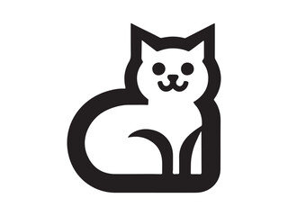 Fototapeta premium black cat with a heart