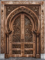 Sophisticated Luxury: Intricately Carved Wooden Door