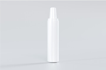 3D Rendering Mockup of Isolated White Cosmetic Bottles and Containers on a White Background