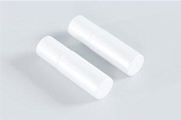 3D Rendering Mockup of Isolated White Cosmetic Bottles and Containers on a White Background
