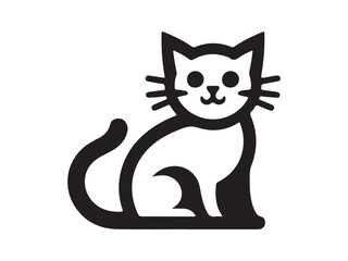 Cat head icon. Cartoon Cat face. Vector illustration. Silhouette simple. Animal Logotype concept. Logo design template.
