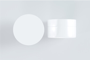 3D Rendering Blank Packaging White Mockup of different cosmetic bottles and container isolated on white background.
