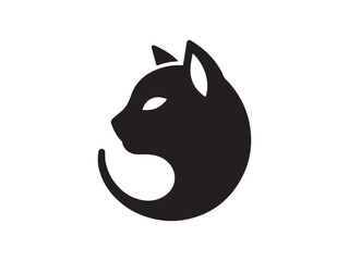Cat head icon. Cartoon Cat face. Vector illustration. Silhouette simple. Animal Logotype concept. Logo design template.