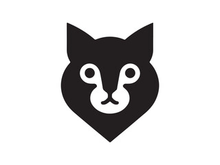 Obraz premium Cat head icon. Cartoon Cat face. Vector illustration. Silhouette simple. Animal Logotype concept. Logo design template.