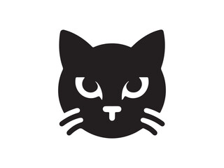 Cat head icon. Cartoon Cat face. Vector illustration. Silhouette simple. Animal Logotype concept. Logo design template.