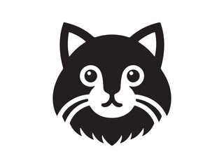 Cat head icon. Cartoon Cat face. Vector illustration. Silhouette simple. Animal Logotype concept. Logo design template.
