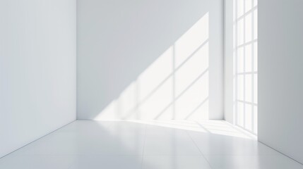 Obraz premium White Empty Room 3d Rendering of Minimal Office Interior Design