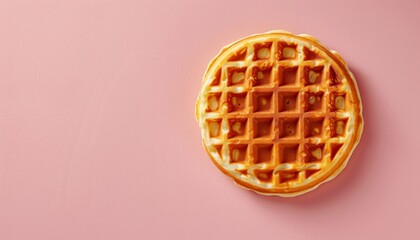 Waffles on pastel background with space above for text
