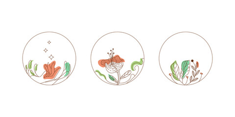 DECORATIVE ART FLORAL 13 , VECTOR ILLUSTRATION OF MODERN ABSTRACT ART BACKGROUND SET WITH BOTANICAL LEAVES, CAN USE FOR PRINT, COVER, WALLPAPER, INVITATION, SOCIAL MEDIA ICON AND MANY MORE.