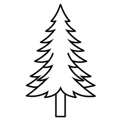 Obraz premium christmas tree silhouette vector illustrator