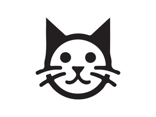 Cat head icon. Cartoon Cat face. Vector illustration. Silhouette simple. Animal Logotype concept. Logo design template.