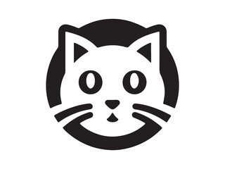 Cat head icon. Cartoon Cat face. Vector illustration. Silhouette simple. Animal Logotype concept. Logo design template.