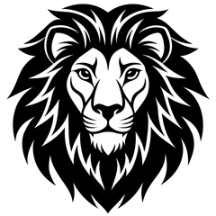 lion head logo silhouette vector illustration