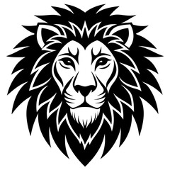 lion head logo silhouette vector illustration