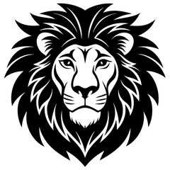 lion head logo silhouette vector illustration