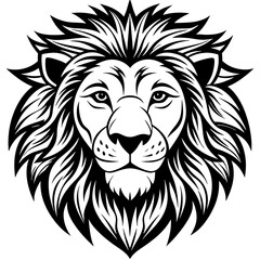lion head logo silhouette vector illustration