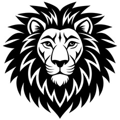 lion head logo silhouette vector illustration