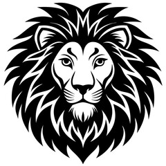 lion head logo silhouette vector illustration