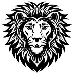 lion head logo silhouette vector illustration